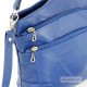 Skórzana polska torebka damska średniej wielkości, kolor niebieski