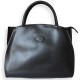 Czarna skórzana włoska torba shopper bag Vera Pelle