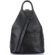 Mały czarny skórzany plecak damski Vera Pelle - Made in Italy