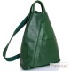 Mały zielony skórzany plecak damski Vera Pelle - Made in Italy