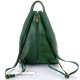 Mały zielony skórzany plecak damski Vera Pelle - Made in Italy