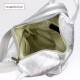 Mały srebrny skórzany plecak damski Vera Pelle - Made in Italy