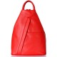 Mały czerwony skórzany plecak damski Vera Pelle - Made in Italy