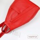 Mały czerwony skórzany plecak damski Vera Pelle - Made in Italy