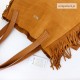 Duża zamszowa włoska torba shopper VEZZE, kolor camel