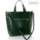 Duża zielona włoska torba shopper "skóra krokodyla", VEZZE
