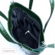 Skórzana zielona włoska torebka damska VEZZE - VERA PELLE