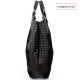 Duża czarna zamszowa włoska torba shopper Vera Pelle