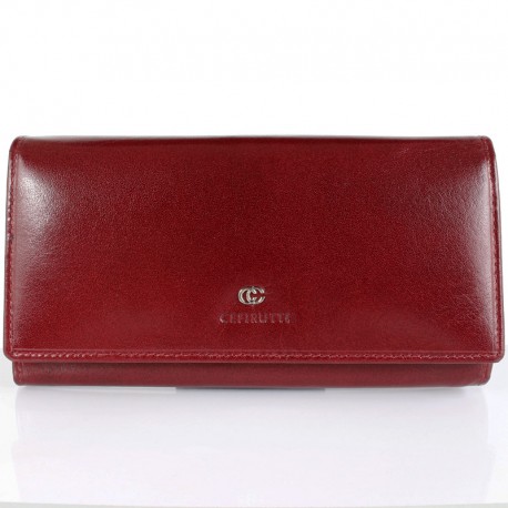Duży bordowy skórzany portfel damski CEFIRUTTI 7680166